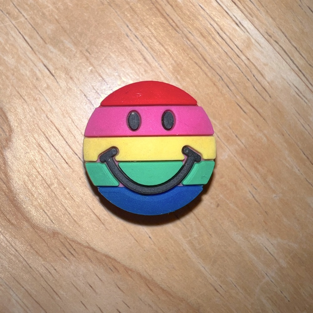 Rainbow Smiley Face Croc Charm